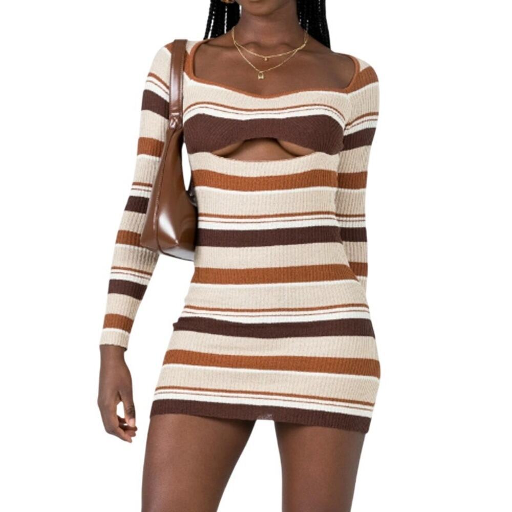 Princess Polly Domini Brown Multi Mini Dress 4